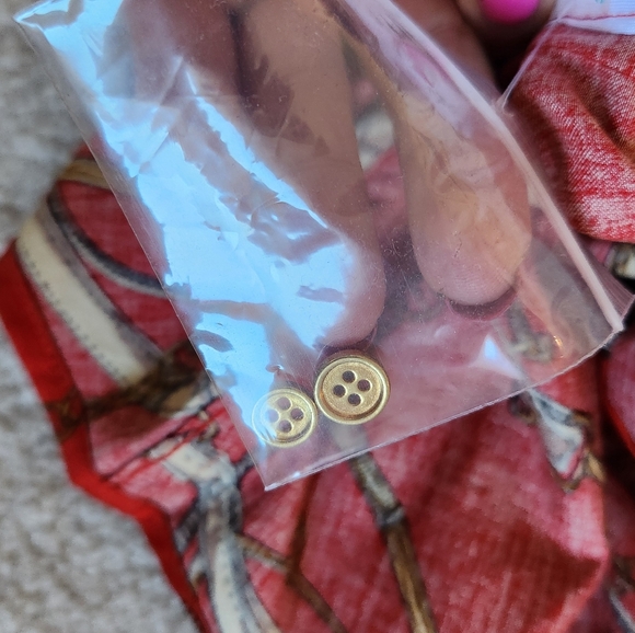 Talbots Red & Gold Equestrian Stretch Cotton Button Up Blouse Size 6 NWT - Picture 9 of 10